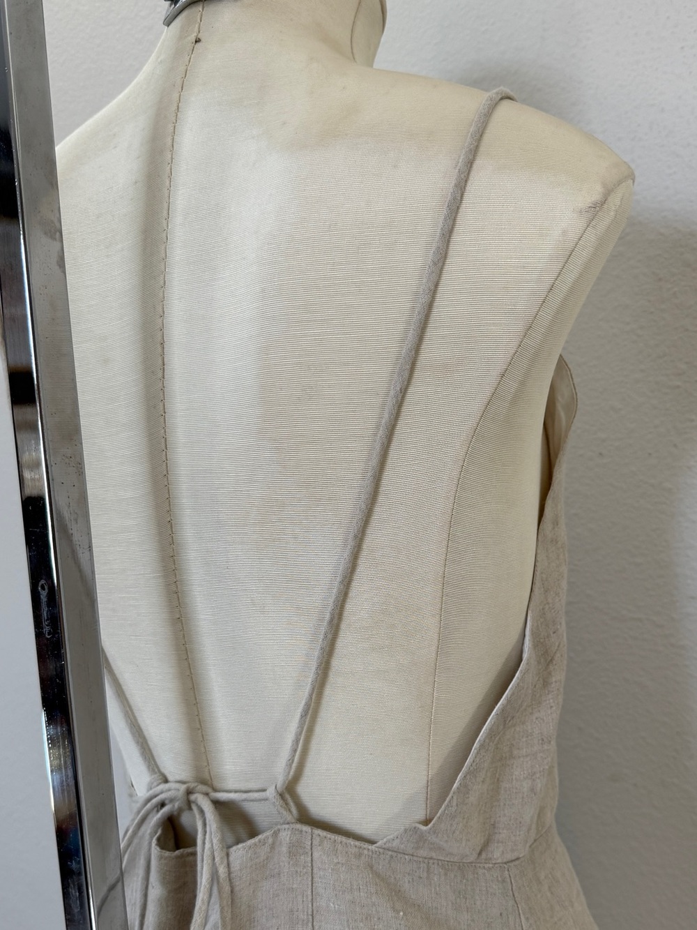 Open Back Linen Mini Dress - Picture 7 of 8